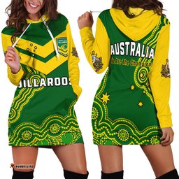 Australia Rugby Hoodie Dress Jillaroos Champions Indigenous Green Style