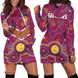 Brisbane Football Hoodie Dress Indigenous Pattern Go Lions Unique Version
