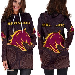 Brisbane Women Hoodie Dress Broncos Simple Indigenous