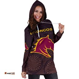 Brisbane Women Hoodie Dress Broncos Simple Indigenous