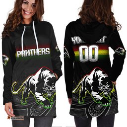 Custom Personalised Black Panthers Rugby League Aboriginal Hoodie Dress