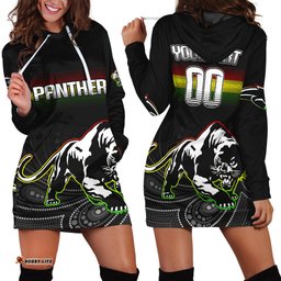 Custom Personalised Black Panthers Rugby League Aboriginal Hoodie Dress