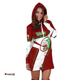 Custom Text Wales Rugby Personalised Hoodie Dress Welsh Rugby