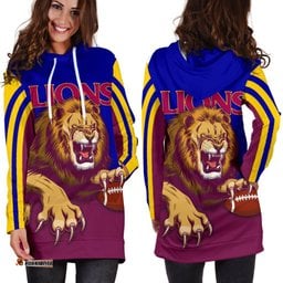 Brisbane Women's Hoodie Dress Lions Three Stripes