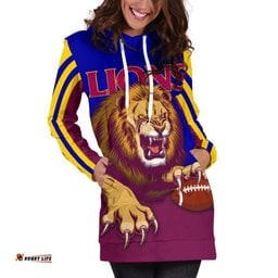 Brisbane Women's Hoodie Dress Lions Three Stripes