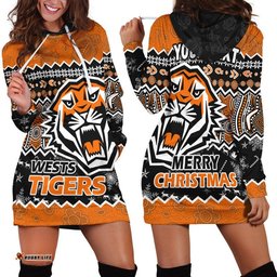 Custom Personalised Wests Tigers Aboriginal Christmas Vibe Gold Version Hoodie Dress