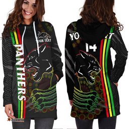 Custom Text And Number Penrith Panthers Rugby Hoodie Dress The Mountain Men Aboriginal Art Dynamic