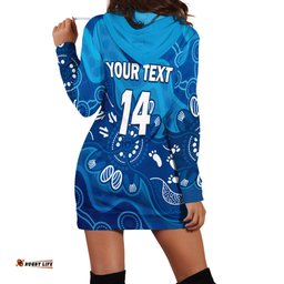 Custom Text And Number NSW Blues Hoodie Dress New South Wales Aboriginal Art