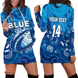 Custom Text And Number NSW Blues Hoodie Dress New South Wales Aboriginal Art
