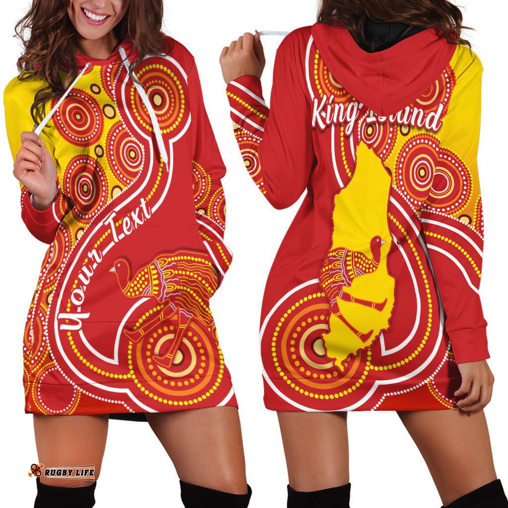 Custom Personalised King Island Hoodie Dress Emu Aboriginal Tasmania Australia