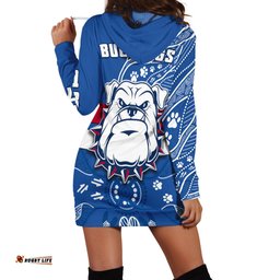 Bulldogs Football Hoodie Dress Scraggers 1877 Aboriginal Dot Painting Newest Version