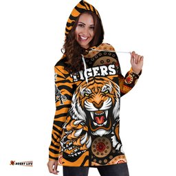 Custom Personalised Tigers Women's Hoodie Dress Wests Tiger Skin Style