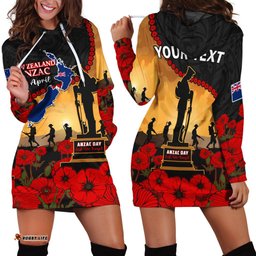 Custom Personalised New Zealand Anzac Hoodie Dress Maori Camouflage Mix Poppies We Will Remember Them