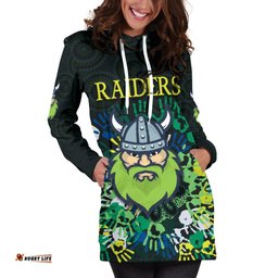 Canberra Women Hoodie Dress Raiders Viking Simple Indigenous