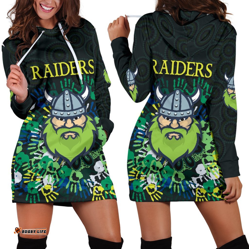 Canberra Women Hoodie Dress Raiders Viking Simple Indigenous