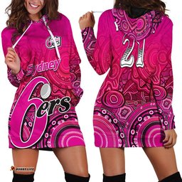 Custom Personalised Sydney Sixers Indigenous Aboriginal Arts Hoodie Dress