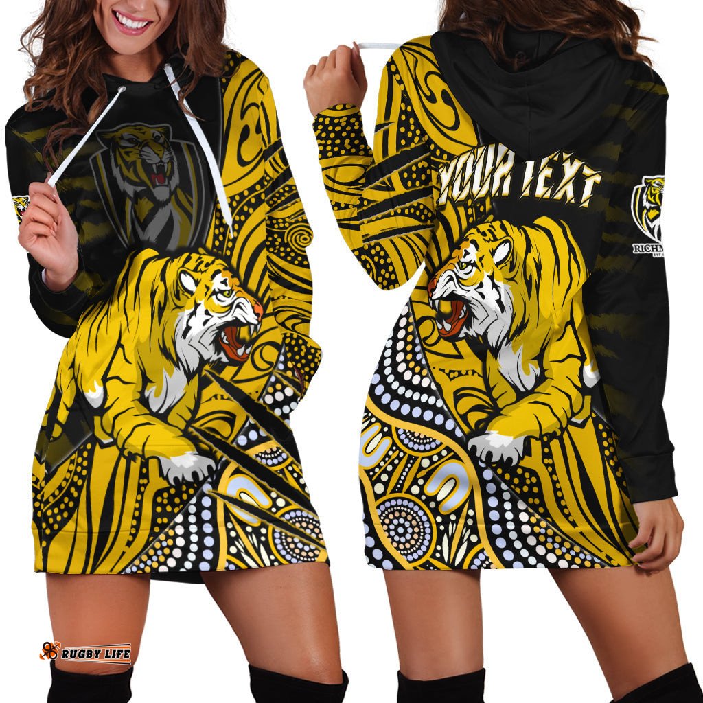Custom Personalised Richmond Football Hoodie Dress Aboriginal Go The Tigers Premiers