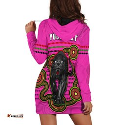Custom Personalised Panthers Indigenous Hoodie Dress Version Pink Alternate