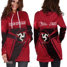 Custom Text Isle Of Man Rugby Personalised Hoodie Dress Isle Of Man Rugby