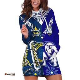 Custom Text And Number Bulldogs And Cowboys Rugby Hoodie Dress Together Indigenous 06