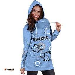 Cronulla Women's Hoodie Dress Sharks Unique Indigenous