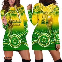 Custom Personalised Australia Soccer Socceroos Go Champions Hoodie Dress