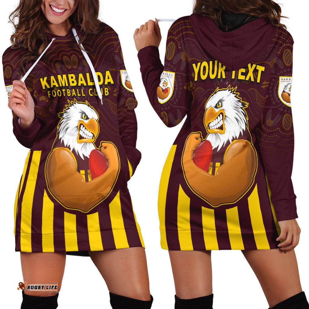 Custom Personalised Kambalda Football Club Hoodie Dress Goldfields Football Indigenous Eagles