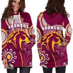 Broncos Indigenous Women Hoodie Dress Brisbane Strong