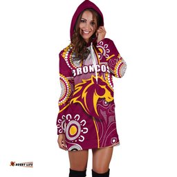Broncos Indigenous Women Hoodie Dress Brisbane Strong