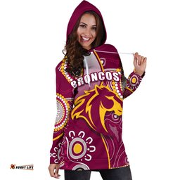 Broncos Indigenous Women Hoodie Dress Brisbane Strong
