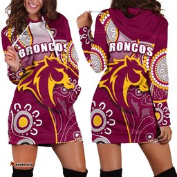 Broncos Indigenous Women Hoodie Dress Brisbane Strong