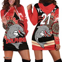 Custom Personalised NRL Redcliffe Dolphins Hoodie Dress