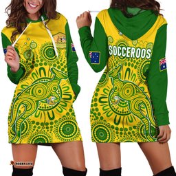 Australia Soccer Hoodie Dress Socceroos Kangaroo Aussie Indigenous National Color