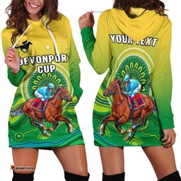 Custom Personalised Australia Devonport Cup Hoodie Dress Horse Racing Indigenous Art