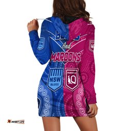 Blues and Maroons Rugby Hoodie Dress Origin NSW Combine Queensland Aboriginal Australian