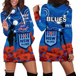 Blues Rugby ANZAC Hoodie Dress NSW Aboriginal Mix Poppy Camouflage