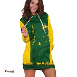Custom Personalised Australia National Colours Hoodie Dress Green and Gold
