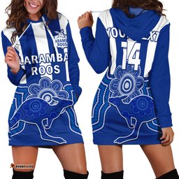Custom Text And Number Laramba Football Hoodie Dress Roos Aboriginal Art