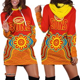 Gold Coast Football Hoodie Dress Suns Indigenous Pattern