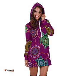 Hoodie Dress Aboriginal Turtle Purple Australia Dot Patterns