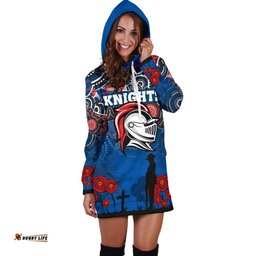 Knights Women's Hoodie Dress Newcastle Anzac Day Aboriginal