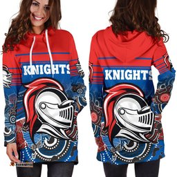 Knights Women's Hoodie Dress Newcastle Aboriginal Horizontal Style 07