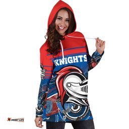 Knights Women's Hoodie Dress Newcastle Aboriginal Horizontal Style 07