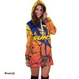 Gold Coast Zip Women Hoodie Dress Suns Origin Indigenous