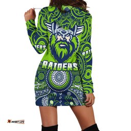 Raiders Rugby Hoodie Dress Aboriginal Pattern