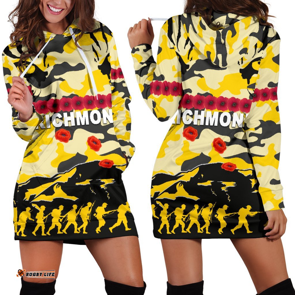 Richmond Tigers Women's Hoodie Dress Anzac Day Country Style 06