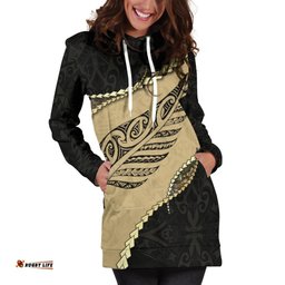 Paua Shell, Maori Silver Fern Women'S Hoodie Dress