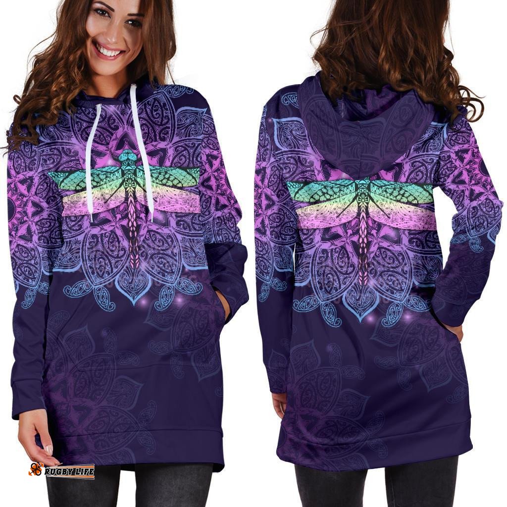 Maori Mandala Dragonfly Hoodie Dress