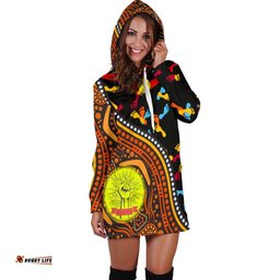 Hoodie Dresses Aboriginal Style & Flag, Dot Painting