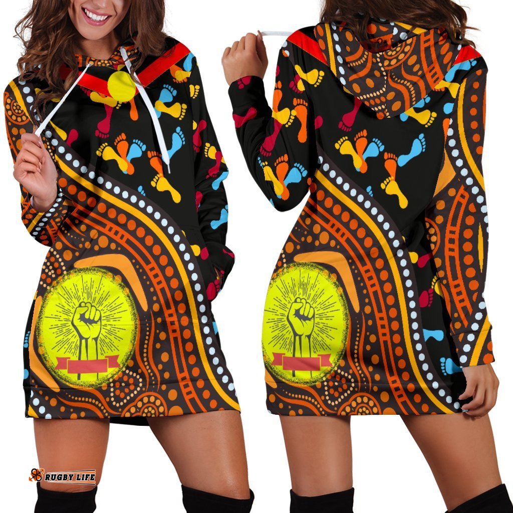 Hoodie Dresses Aboriginal Style & Flag, Dot Painting